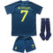 LeenBD Ronaldo No #7 Away NASSR Riyadh Al Kids Soccer Jersey Kit Shorts Socks Set Youth Sizes (Blue, 10-11 Years Old)