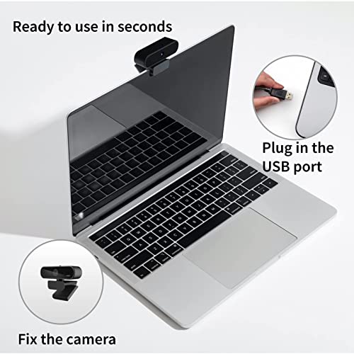Uniarch 2K Webcam with Noise-Cancelling Microphone, Privacy Cover, Auto Light Correction, Quad HD USB Computer Webcam for Streaming, Conferencing, Gaming, Compatible with PC, Mac, Desktop(Unear V20)