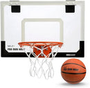 SKLZ Pro Mini Basketball Hoop - 18" x 12" Clear, Shatterproof Backboard, Breakaway Rim, Heavy Duty Net, & 5" Ball - Easy Mount Padded, Slide-On Over-Door Mounts - Suitable for Office, Dorm, Bedroom