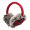 ZLYC Women Fashion Knit Faux Fur Ear Warmers Winter Outdoor Earmuffs (Plaid Red)