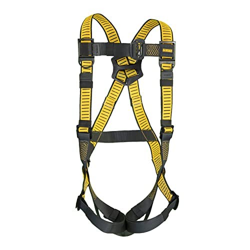 DEWALT Rooftop Safety kit with D1000 Harness with Pass-Thru Chest and Leg Buckles, 50' Vertical Lifeline w/Rope Adjustor and Reusable Rooftop Anchor