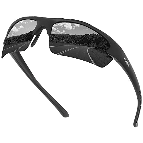 Duduma Polarized Sports Sunglasses for Men Fishing Cycling Running Golf Driving Sun Glasses TR62 Superlight Frame (Matte Black)