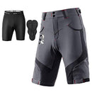 ROCK BROS Mountain Bike Shorts MTB Bike Shorts for Men Padded Mountain Bike Shorts, Dark Gray, Large