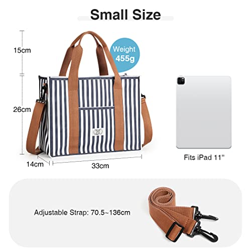 Lekebobor Canvas Tote Bag for Women Large Capacity Tote Purses Crossbody Shoulder Handbag for Work School Travel, Striped