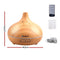 Devanti Aroma Diffuser, 300ml Wood Grain Air Humidifier Purifier Essential Oils Car Freshener Vaporizer Aromatherapy Diffusers Scent Booster Home Office Bedroom Humidifiers Steam, 7 Led Light