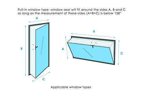 Window Seal for AC Unit/Portable Air Conditioner – Sealing AC with Zip and Adhesive Fastener – Best Way to Seal Casement Window With Maximum Length of 158 inches