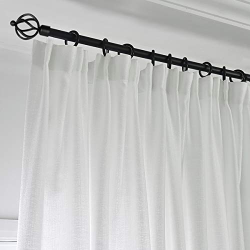 (4 Pack) knobelite Window Treatment Drapery Rods, 3/4 Inch Diameter Decorative Single Window Curtain Rod, Length from 22 to 42-Inch, Black Curtain Rod for Windows with Twisting Cage Finials 4 Pack