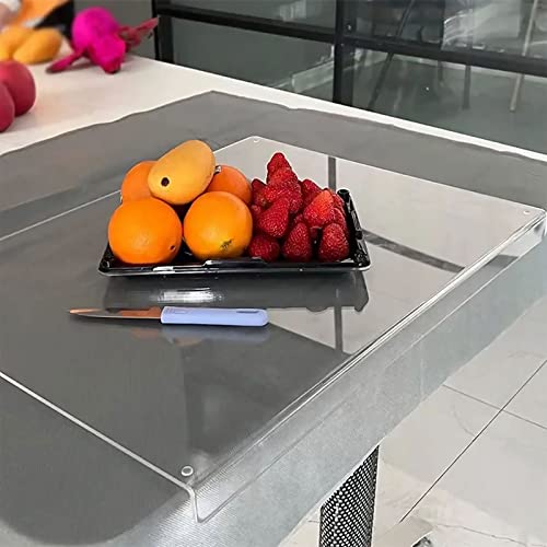 Acrylic Cutting Board Transparent Cutting Board with Lip Edge 40x45cm Reusable Cutting Board Rectangle Chopping Board Clear Countertop Protector Board for Kitchen Countertop