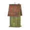 Glitzhome 12" H Green Hanging Distressed Solid Wood Garden Bird House Decoratvie Birdhouse