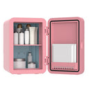 Cobuy Portable 8L Mini Makeup Fridge with LED Makeup Mirror Cosmetics Refrigerator Cooler, Pink