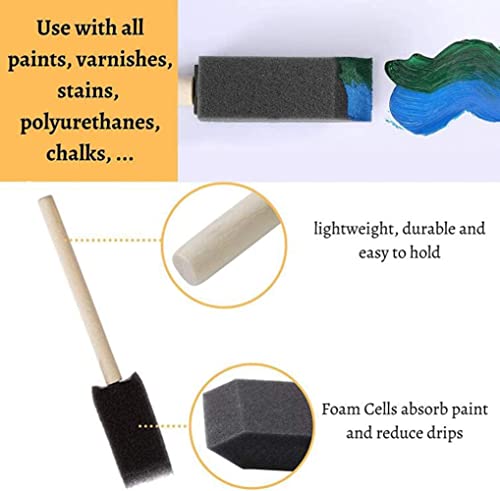 Foam Paint Brushes Sponge Paint Brush,30pcs Small Foam Brushes for Staining,Sponge Wood Handle Paint Brush,Sponge Brushes Foam Brushes,Foam Brushes for Painting,Foam Craft Paint Brush for Painting