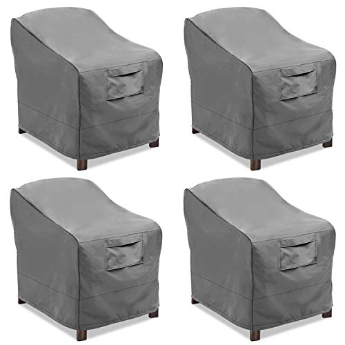 Vailge Patio Chair Covers, Lounge Deep Seat Cover, Heavy Duty and Waterproof Outdoor Lawn Patio Furniture Covers (4 Pack - Large, Grey)