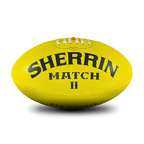 Sherrin AFL Match All Surface Football, Yellow, Size 4