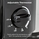 Tower T17001 Deep Fat Fryer with Adjustable Thermostat, 2L, 1500W, Black