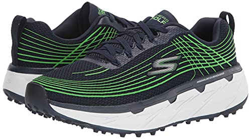 Skechers Men's Go Ultra Max Spikeless Golf Shoe, Navy/Lime, 10 US