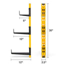 DEWALT 3-Piece Wall Mount Cantilever Wood and Lumber Storage Rack for Workshop Shelving, Multi-Depth Storage, Supports a Total of 273 lbs.