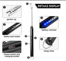 Electric Lighter Rechargeable USB, Upgraded Candle Lighter with 360ｰFlexible Long Neck Flameless Lighter, with Hook, LED Battery Display, Windproof Flexible Long Lighter for Home Outdoor (Black)