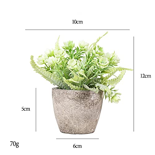 Artigreen Mini Artificial Plants Potted 6 Pcs,Fake Potted Green Flower, Suitable for Office Desk Coffee Table Bathroom Bedroom Home Decorations