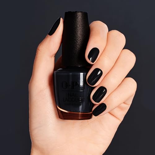 OPI Nail Lacquer, Up to 7 Days of Wear, Chip Resistant and Fast Drying Nail Polish, Black Onyx, 15ml