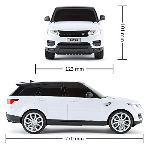 CMJ RC Cars 118GRRW Range Rover Sport Officially Licensed Remote Control Car 1:18 Scale Working Lights 2.4Ghz White