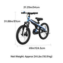 Segway Ninebot 18" Kids Bike Ages 5-10, w/Aerospace Aluminum Frame, Enclosed Chain, Shock Absorbing Suspension, Disc Brakes and Kickstand - Blue