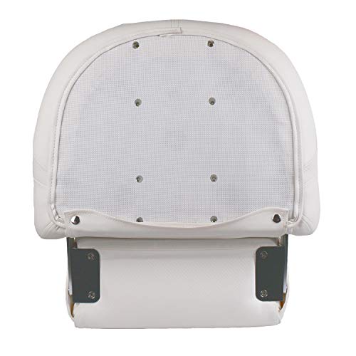 Leader Accessories Two Tone Captains Bucket Seat Boat Seat Premium Sports Flip Up Boat Seat (Model A - White)