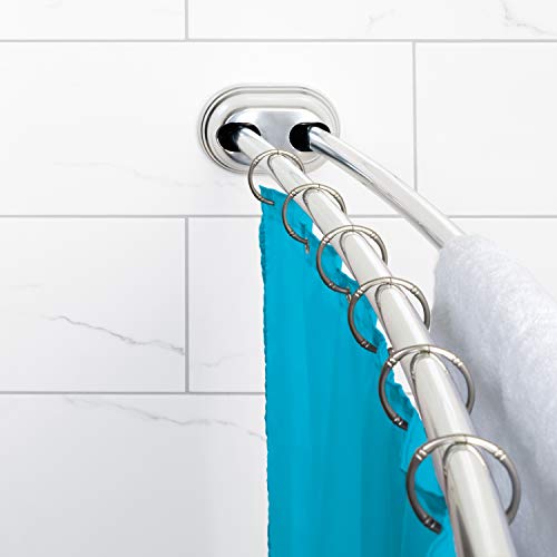 Zenna Home NeverRust Aluminum Double Curved Tension Shower Curtain Rod, 50 to 72-Inch, Chrome