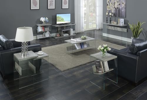 Convenience Concepts SoHo Coffee Table, Faux Birch/Glass