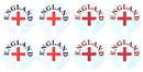 Acclaim Jumbo 6 cm 1 x England Red 1 x England Black Red Lawn Bowls Identification Stickers Markers 2 Full Sets of 4 Self Adhesive