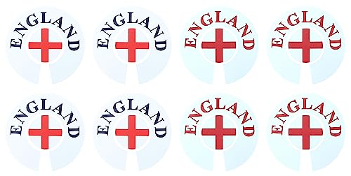 Acclaim Jumbo 6 cm 1 x England Red 1 x England Black Red Lawn Bowls Identification Stickers Markers 2 Full Sets of 4 Self Adhesive