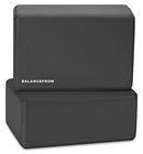 BalanceFrom Set of 2 High Density Yoga Blocks, 9"x6"x4" Each, Pair (Black)