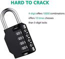 HOMIEST 2 Pack Combination Lock 4 Digit Outdoor Waterproof Padlock for School Gym Locker, Sports Locker, Fence, Toolbox, Gate, Case, Hasp Storage (Black)