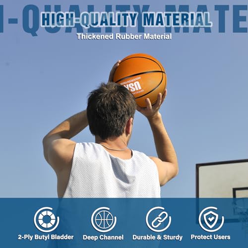 12 Pcs Rubber Basketballs Official Size Bulk Streetballs Multicolor Basket Balls with Pump Plain Basketball Set for Adult Youth Boys Girls Gifts Indoor Outdoor Training Practice Games (Size 5, 27.5'')