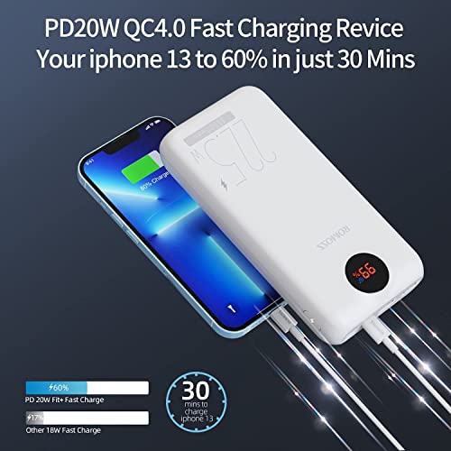 ROMOSS 30000mAh Power Bank, 22.5W PD Portable Charger 3 Outputs USB C Power Bank External Battery Packs Power Bank Fast Charger Compatible with iPhone 13/12, iPad Pro, Samsung S22/S21 and More