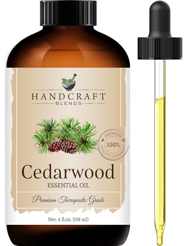 Handcraft Cedarwood Essential Oil - Huge 4 OZ - 100% Pure & Natural - Premium Therapeutic Grade with Premium Glass Dropper