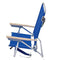 Rio Brands 5 Position Classic Lay Flat Beach Chair with Backpack Straps, Blue, 8.5"