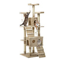 i.Pet Cat Tree Large Cats Tower Ultimate Scratching Post, 180cm Height Beige Pet Scratcher Cardboard Posts Indoor Kittens Wooden Play House Towers and Trees Corner Toys, with Condo Ladder Hanging Toy