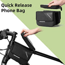 ROCKBROS Bike Frame Bag Waterproof Top Tube Bike Bag Large Storage Touch Screen Bike Cell Phone Holder Suitable for IphoneX,11,12,13,14 Below 6.4'', Black