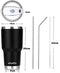 30 oz Tumbler Stainless Steel Double Wall Vacuum Insulated Travel Coffee Tumbler Cup with 2 Straws, 1 Lids and Brush (Black)