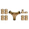 NUZAMAS Three Way Connector Brass 1/2-inch Male | 6Pcs Brass Water Hose Pipe Fitting 1/2" Quick Connector | 3/4" 1/2" Tap Connector Set