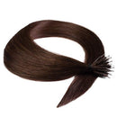 Hair2Heart 25 x 0.8g Premium Nanoring Straight Human Hair Extension, Chocolate Brown, 50 cm Length