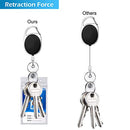 6 Pcs Retractable Badge Holders with 10 Pcs Waterproof Transparent Card Holder, SENHAI Carabiner Belt Clip Split Ring and Vertical Style Clear ID Card Holders