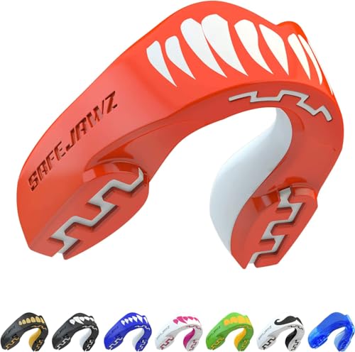 SAFEJAWZ Sports Mouthguard Slim Fit Full Contact Gum Shield for Football Rugby Boxing MMA Hockey (Adults (12+ Years), Viper)