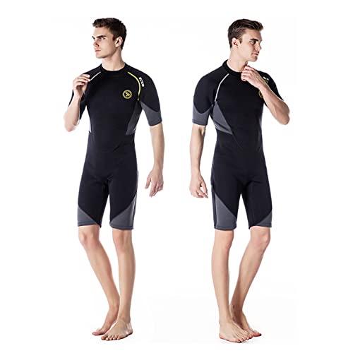 ZCCO Men's Wetsuits 1.5mm Premium Neoprene Back Zip Shorty Dive Skin for Spearfishing,Snorkeling, Surfing,Canoeing,Scuba Diving Suits