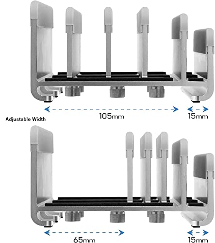 Multiple Laptop Stand, Geecol Desktop Stand Holder Up to 5 Devices with Adjustable Dock (Up to 6.7 inch), Fits All MacBook/Surface/Samsung/HP/Dell/Chrome Book Silver