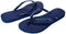 Havaianas Women's Slim Logo Metallic Flip Flops, Navy Blue Navy Blue, 3/4 UK