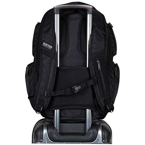 KENNETH COLE 5708145 Cole Reaction Pack-of-All-Trades' Multi-Pocket 17.0” Laptop & Tablet Business Travel Backpack, Black, One Size