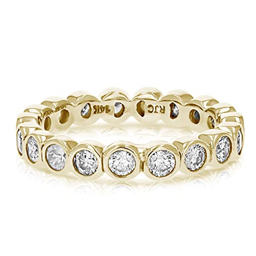 (Yellow-Gold, 7) - Vir Jewels 14K Gold Diamond Eternity Ring (1.50 CT)