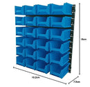 Draper 06797 Storage Bin Set (24 Pieces) , Blue