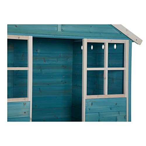 Garden Hut Wooden Cubby House - Teal